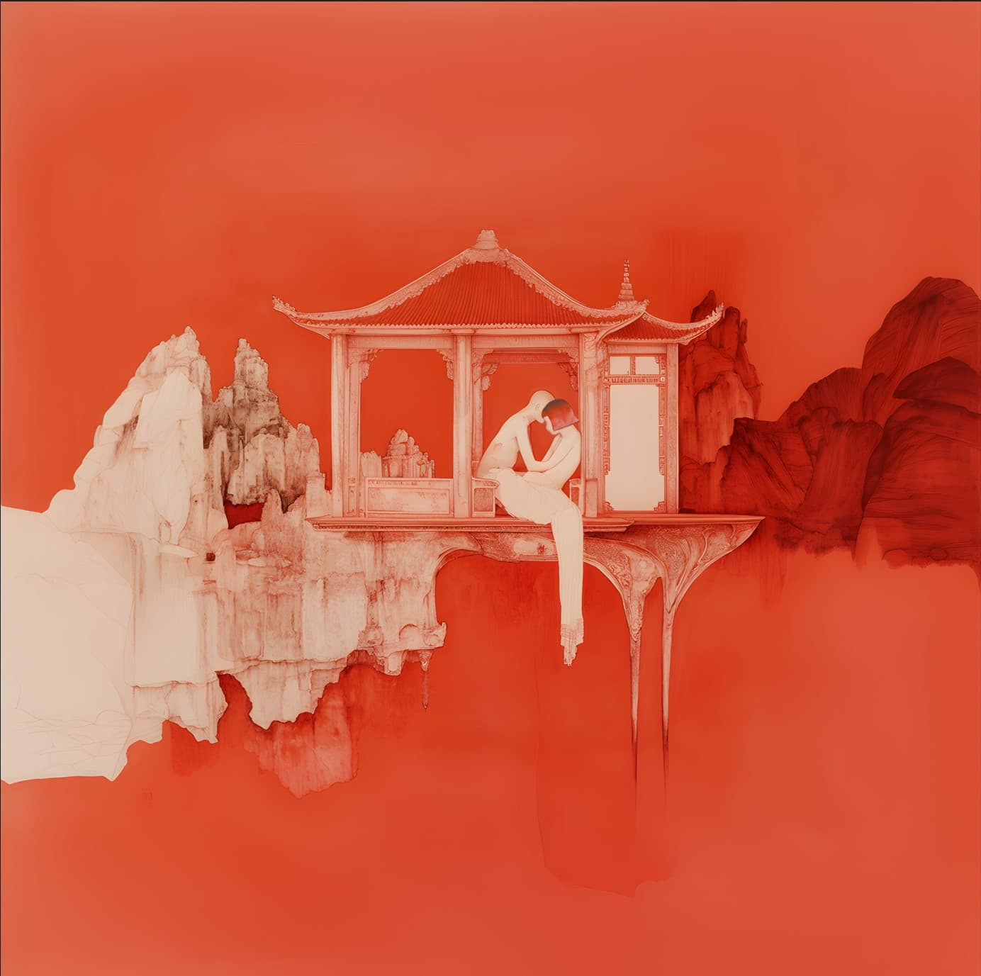 GENESIS KAI , Every Shade of Crimson Tells The Stories We Once Knew, 2025, UV Hanji Print, 75x110cm