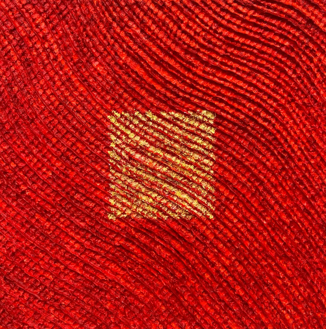 JIYOON OH, 25#12 DIGNITY, 2025, Mixed media on canvas (24K Gold and Pear), 72.7x72.7cm