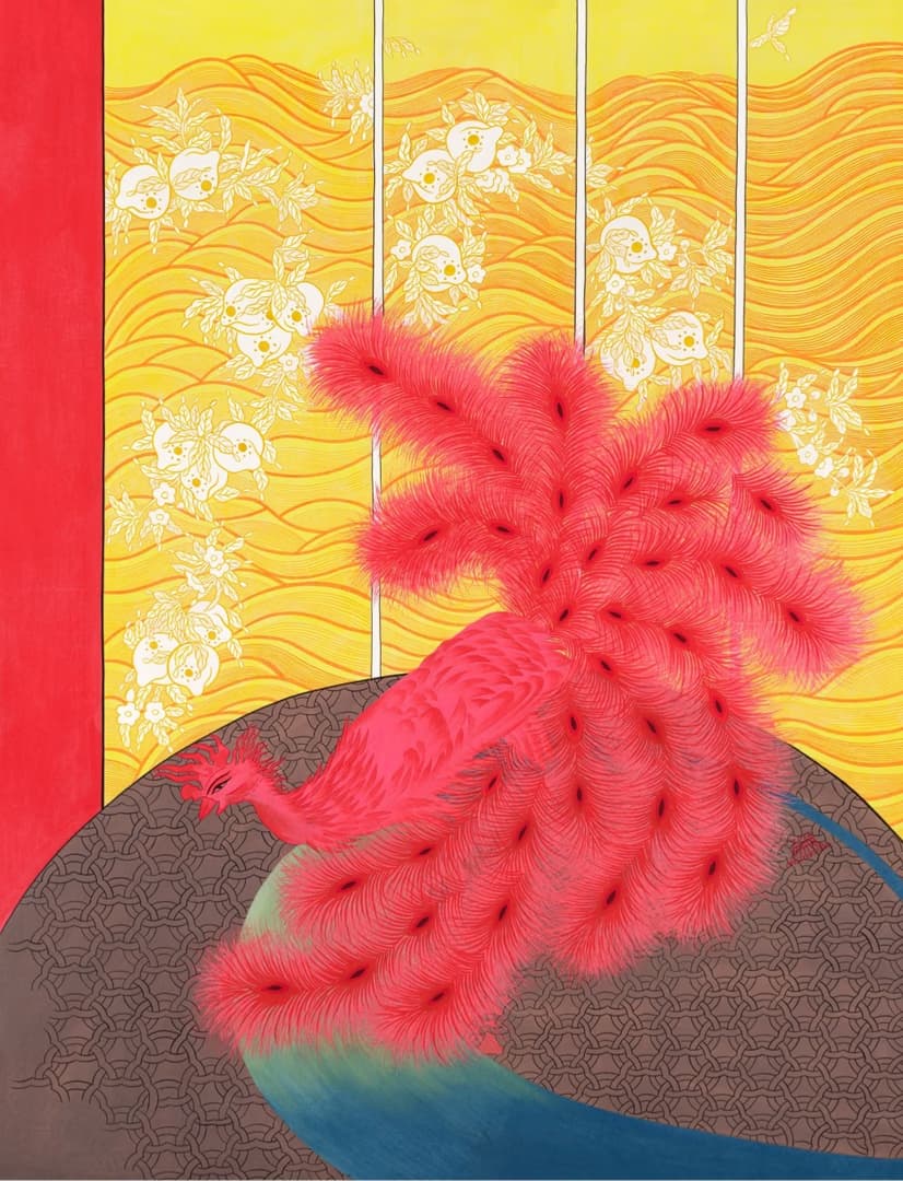 SOONKYUNG OH , Brilliant Colors (Series), 2024, Hanji with traditional natural pigments, 97×75 cm