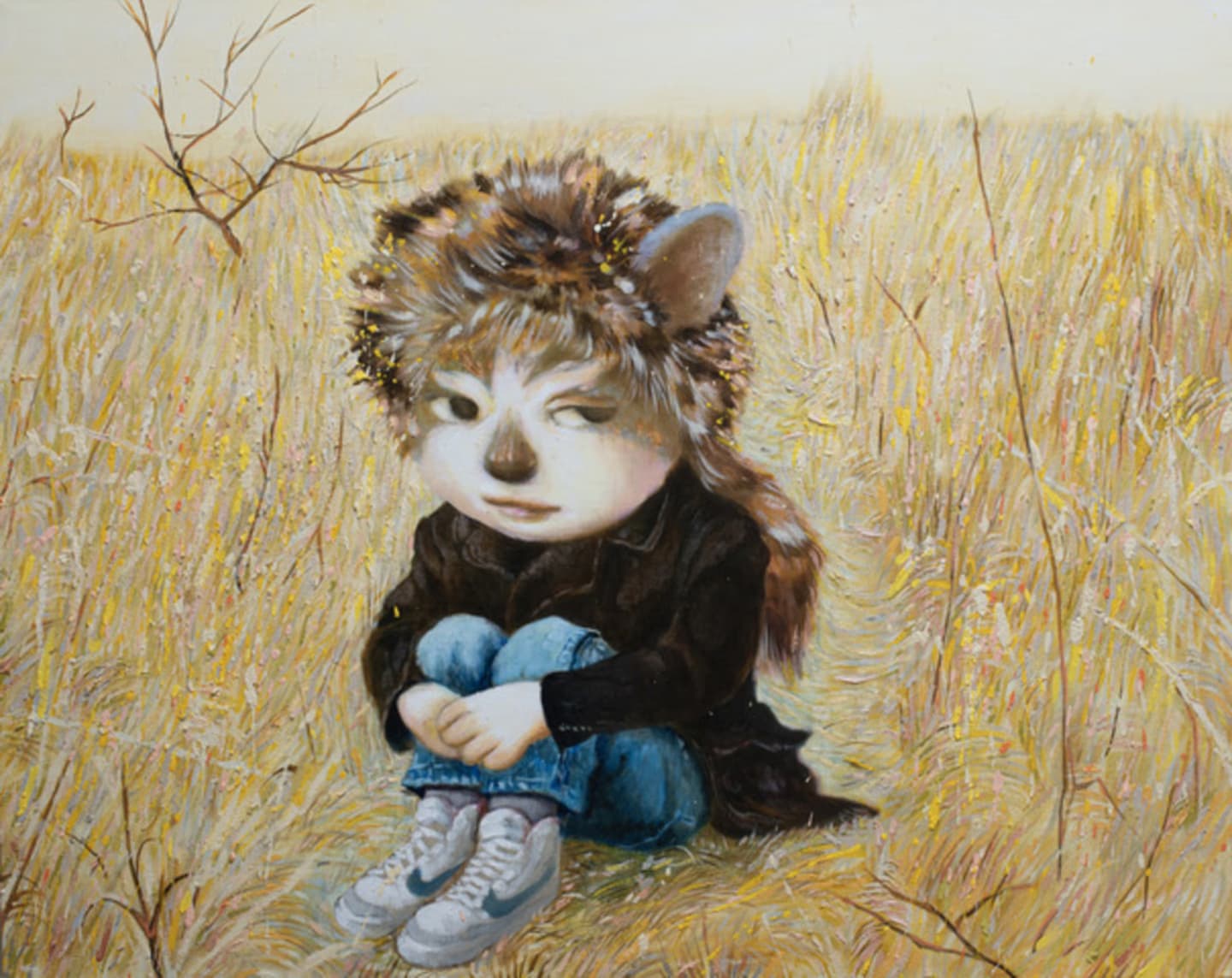 HIRO YUKI, For Andrew Wyeth (Faraway), 2023, oil on canvas, 72.7x91cm