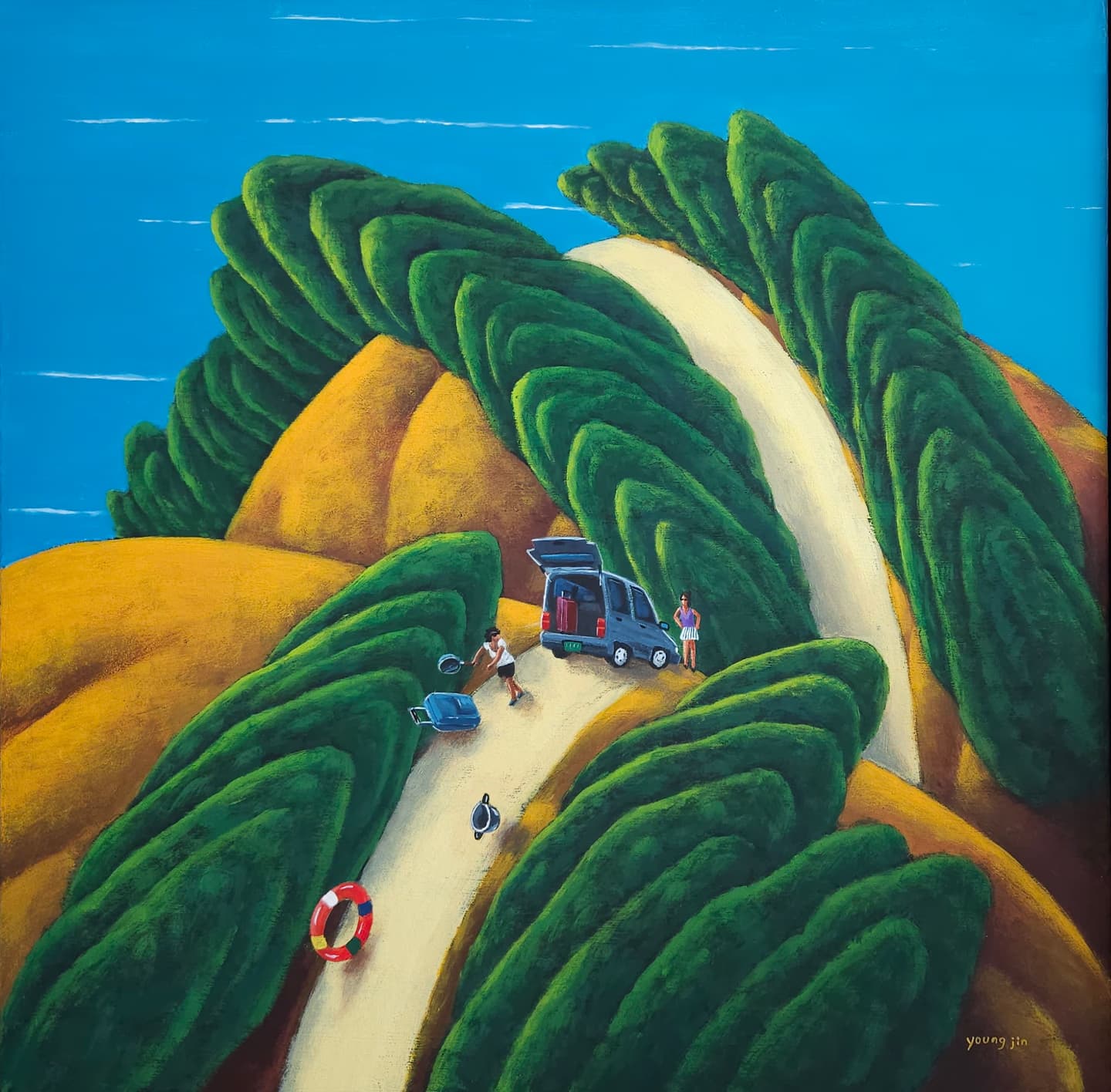 고영진, 길-1996(story1), 2025, 장지에 과슈, 45x45cm