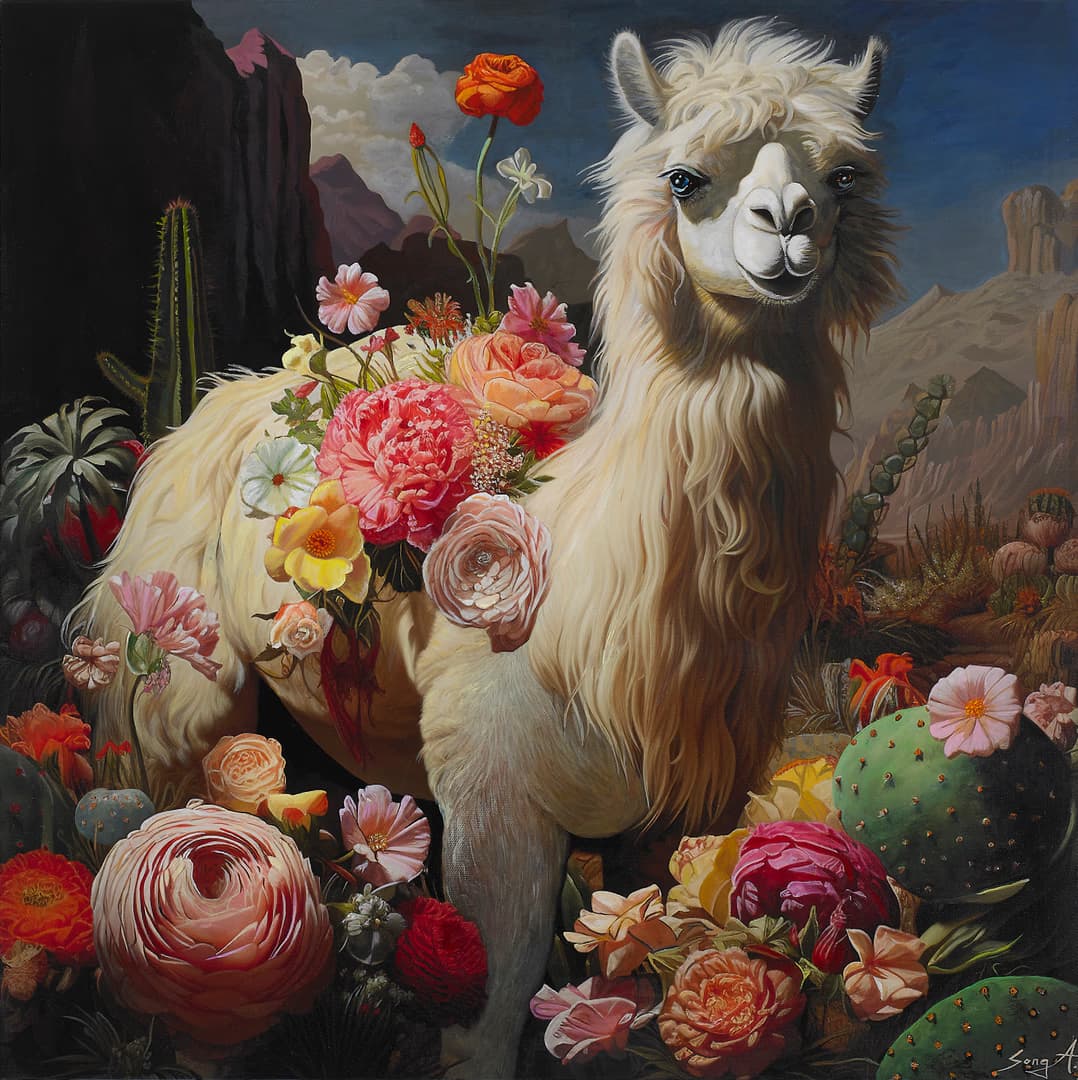 윤송아, In My Secret Garden, 2024, arcylic on canvas, 60.6 x 60.6 cm