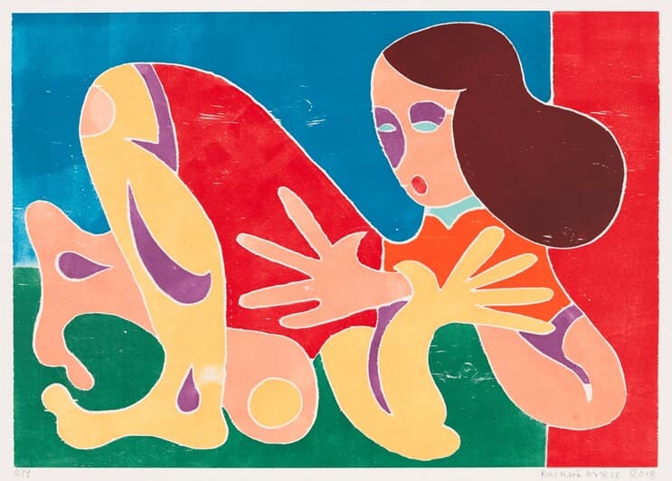 Christoph Ruckhäberle 크리스토프 루크헤베를레 , Untitled 3 edition of 7, 2018, wood cut print, 70x50cm