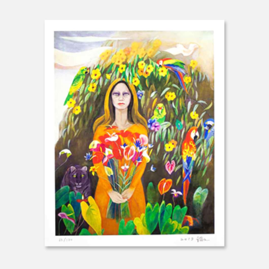 Chun Kyungja 천경자, 알리만다의 그늘, 2019, 판화, 75.0 x 91.0 cm