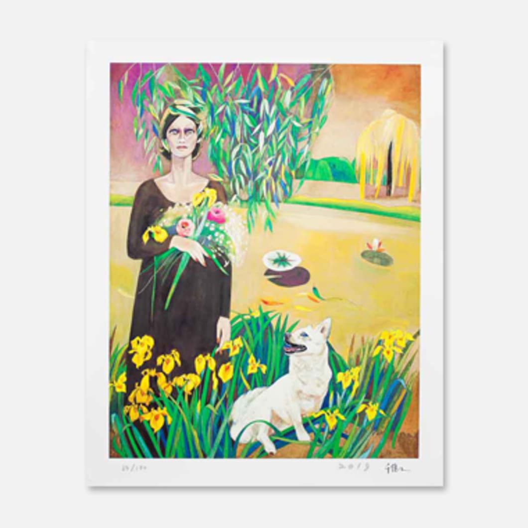 Chun Kyungja 천경자, 노오란 산책길, 2019, 판화, 75.0 x 92.0 cm