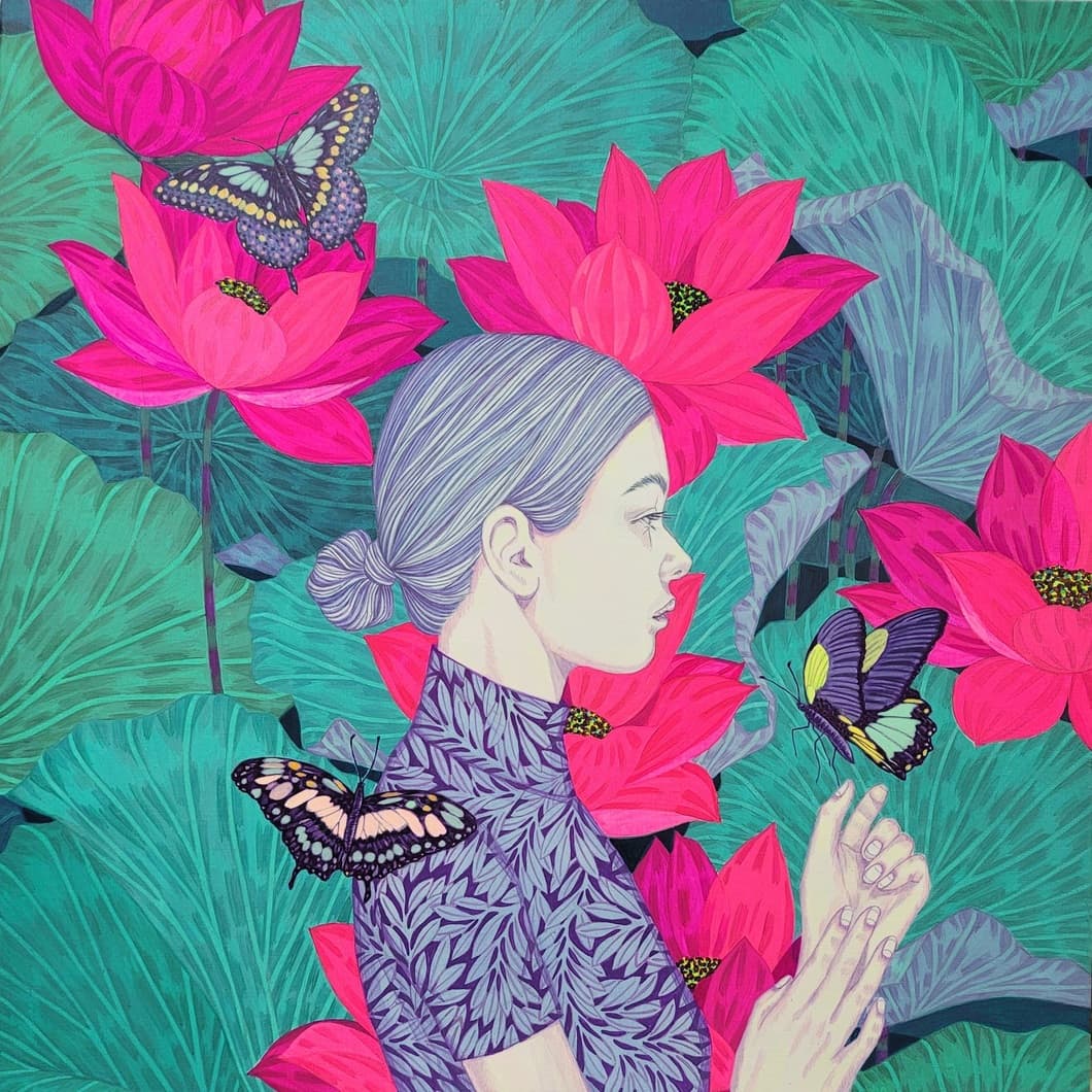 Hwang Inran 황인란, 2024, acrylic on canvas, 45.5x37.9cm