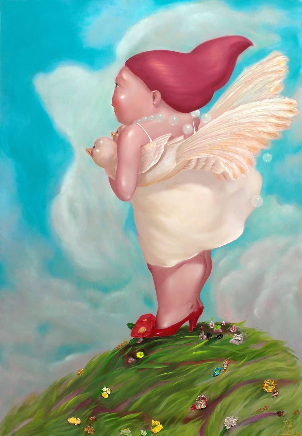 Moon SeonMee 문선미, 2025, oil on canvas, 45.5x45.5 cm