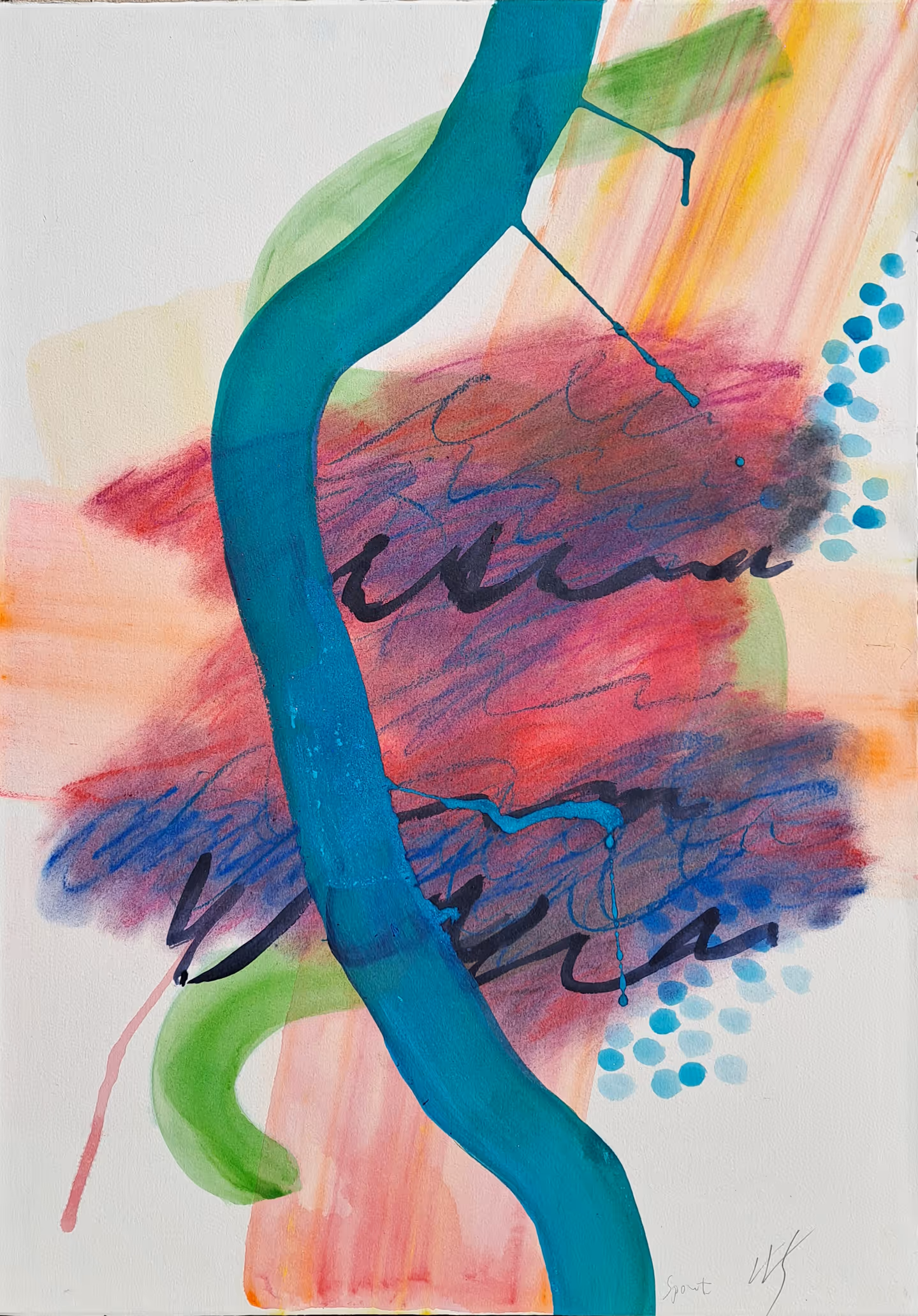 권순왕 , 구름위의 길, acrylic on arches, 52.5 x 75 cm. 200 만원